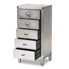 Baxton Studio Carel Silver Metal 5-Drawer Accent Chest 160-10249